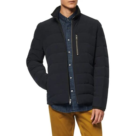 Marc New York NWT Men's Carlisle Water Resistant Quilted Puffer Jacket Blue L